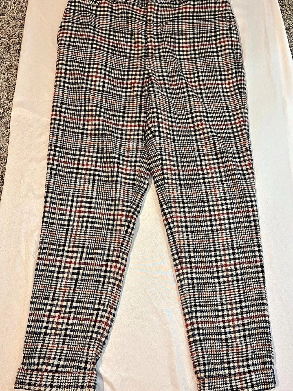 Zara Plaid Straight Leg Pants Size Medium Like New